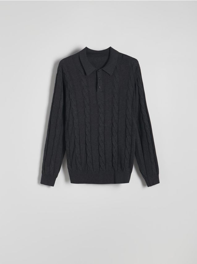 Reserved - MEN`S SWEATER - negru-antracit Reserved - MEN`S SWEATER - negru-antracit