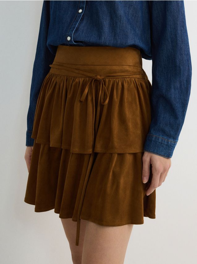 Mini skirt with tie detail - RESERVED