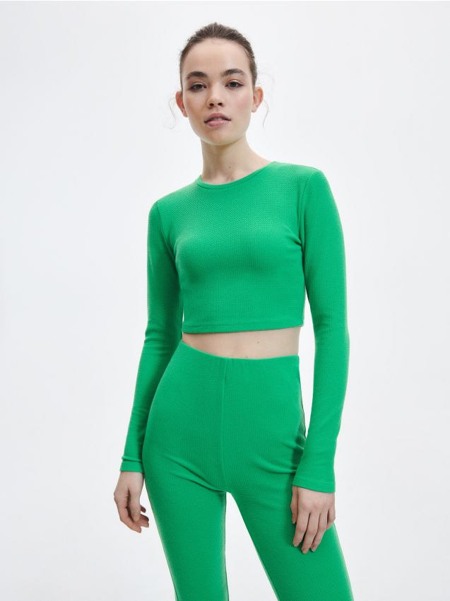 Crop top s dlhými rukávmi - RESERVED
