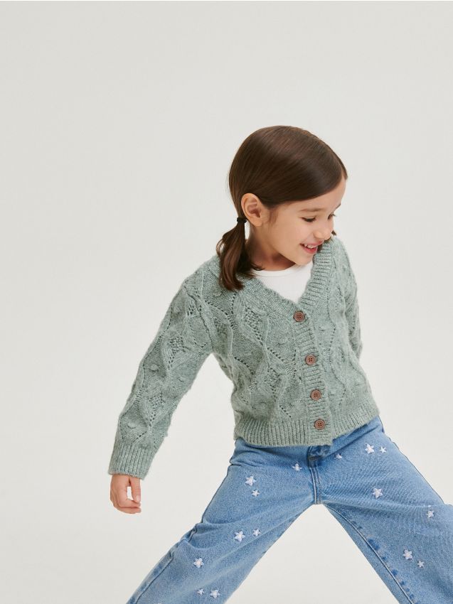 Strickjacke mit Lochmuster - RESERVED