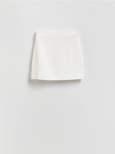 Linen blend mini skirt