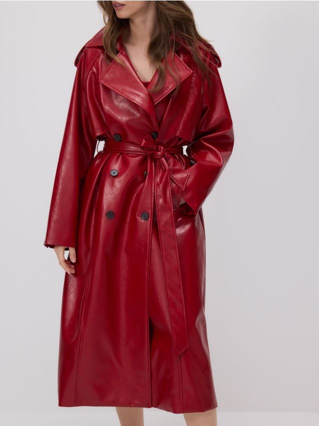 Leather imitation trench coat - RESERVED