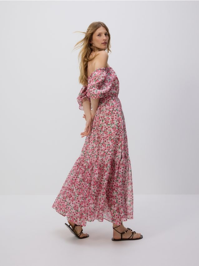 Reserved - Rochie maxi cu model - multicolor Reserved - Rochie maxi cu model - multicolor