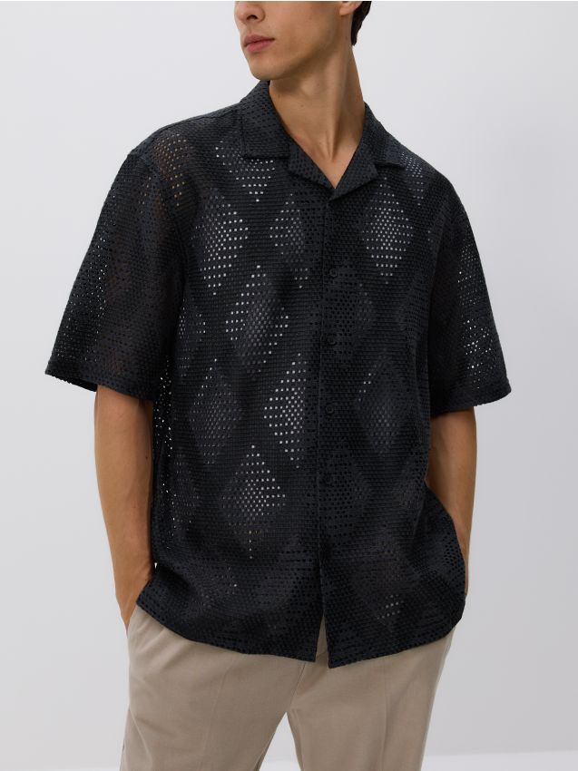 Comfort-fit lace shirt - RESERVED