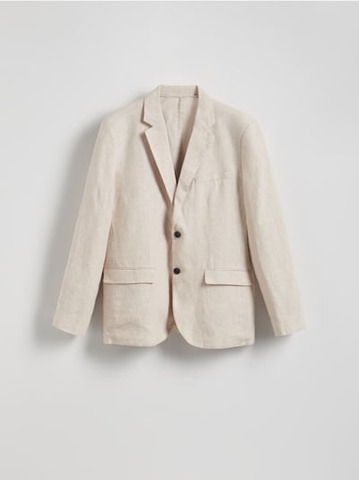 Lniana marynarka slim fit