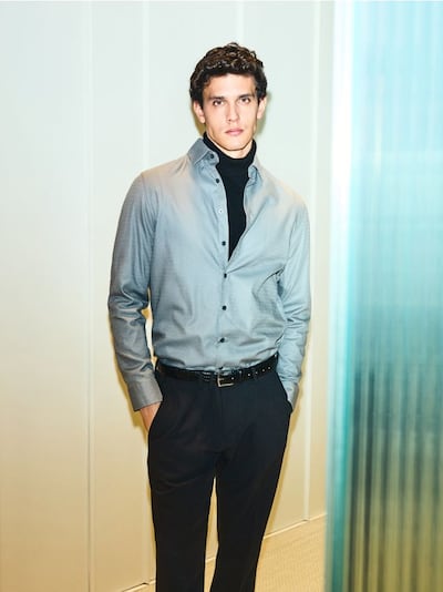 Πουκάμισο slim fit με μικροσκοπικό μοτίβο