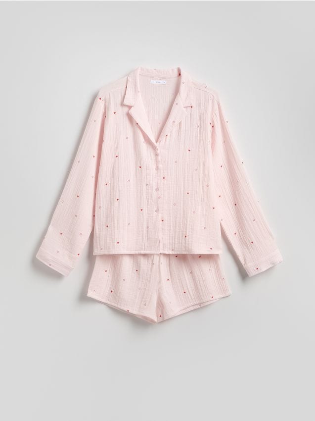 Two piece pyjama set with heart print - RESERVED