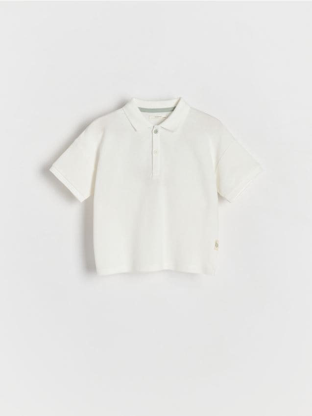 Reserved - Tricou polo oversized - crem