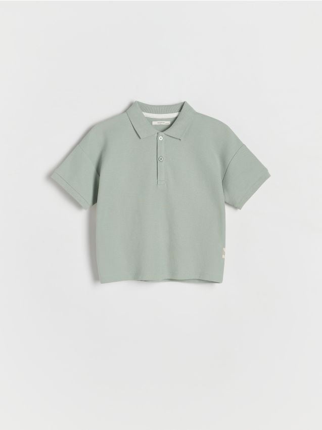 Reserved - Tricou polo oversized - verde-mentă