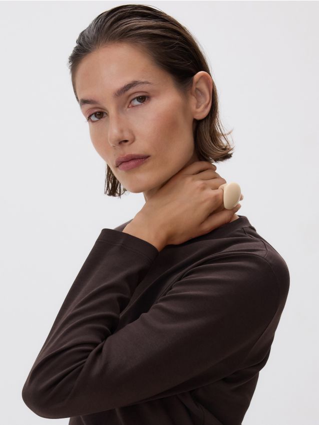 Katoenen T-shirt met lange mouwen - RESERVED