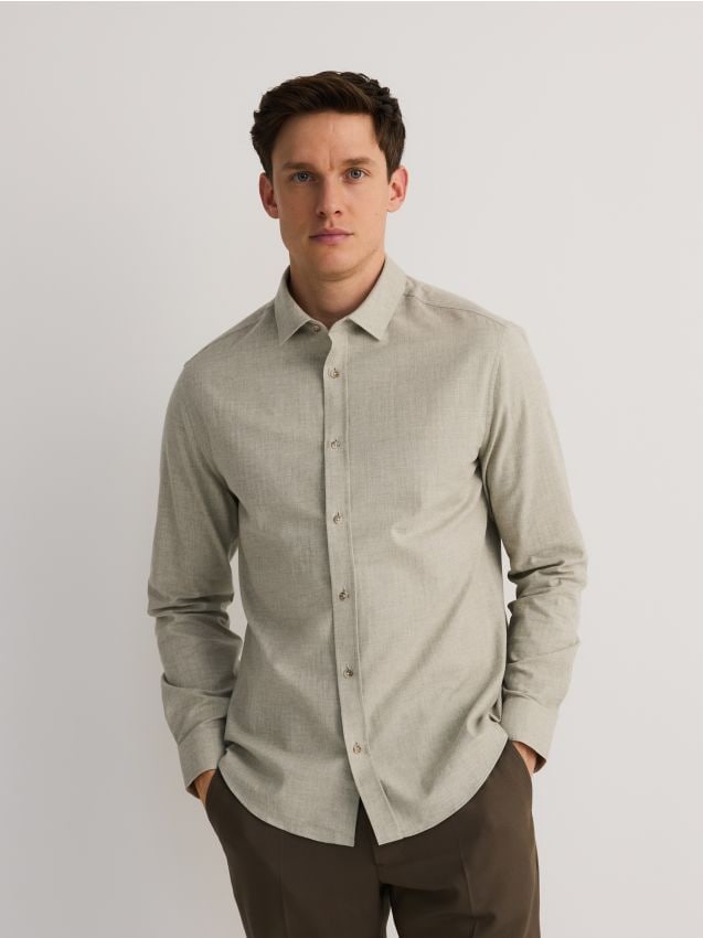 Regular fit cotton shirt - RESERVED