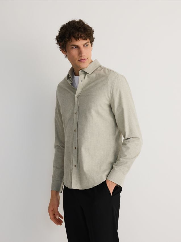Regular fit cotton shirt - RESERVED