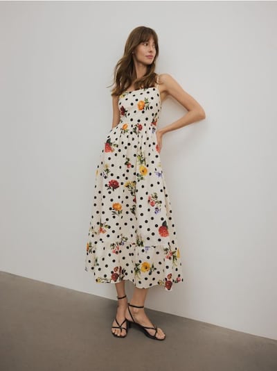 Patterned midi dress