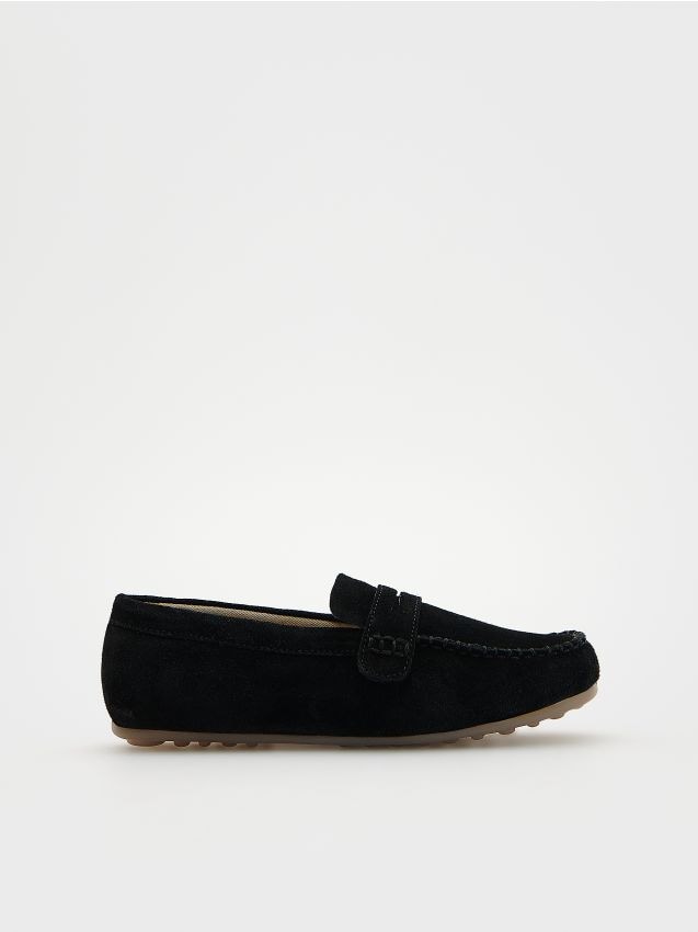 Reserved - mocasini din piele - negru