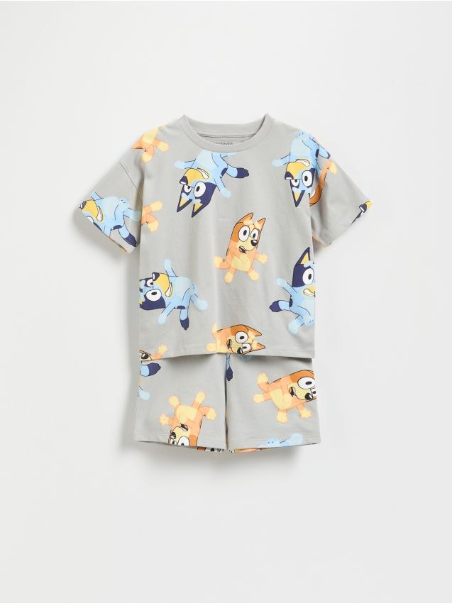 Reserved - Set din bumbac Bluey - gri deschis
