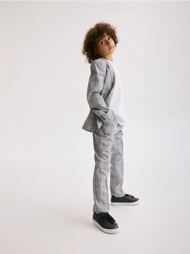Reserved - pantaloni slim eleganți - albastru metalizat