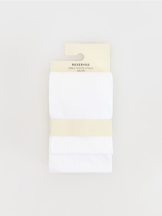 White tights 40 denier 2 pack - RESERVED