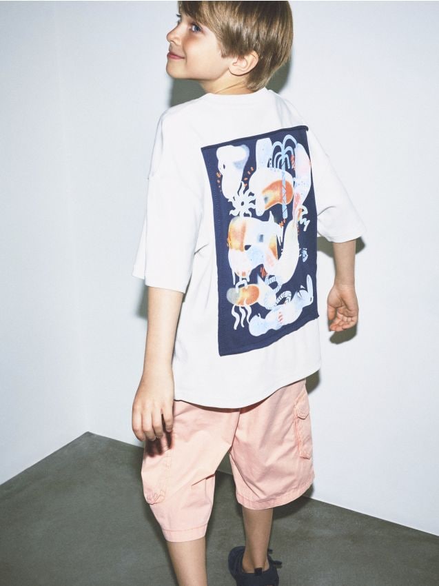 Cotton T-shirt with print - RESERVED