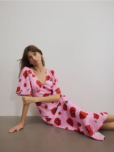 Floral print midi dress