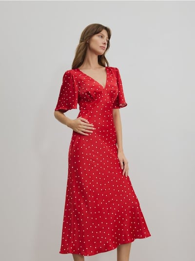 Polka dot midi dress