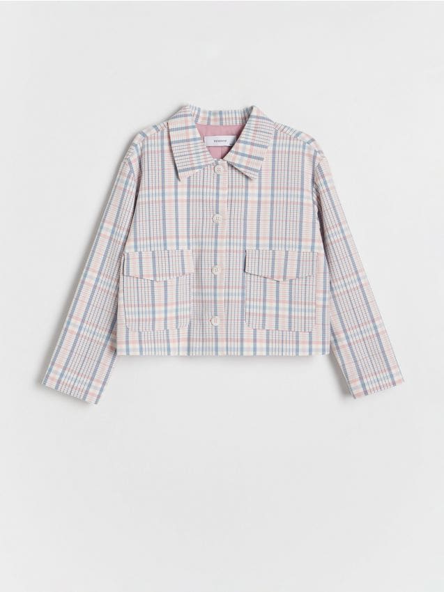 Cropped check blazer - RESERVED