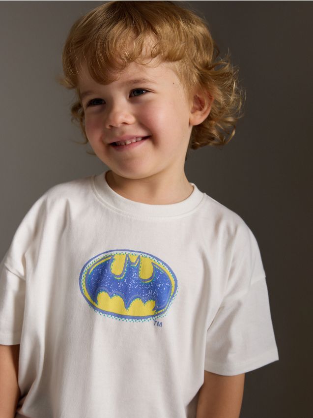 Reserved - Tricou Batman din bumbac - crem