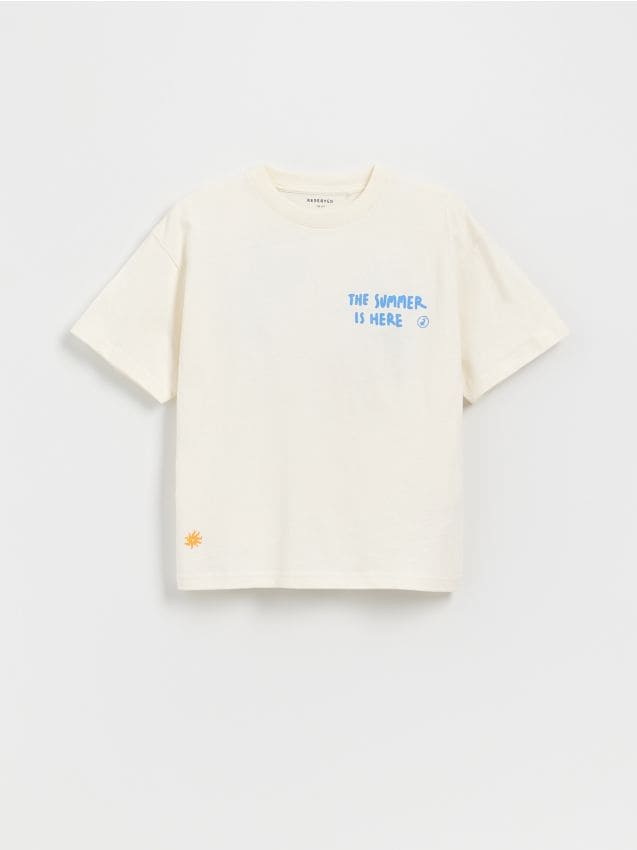 Cotton T-shirt with print - RESERVED