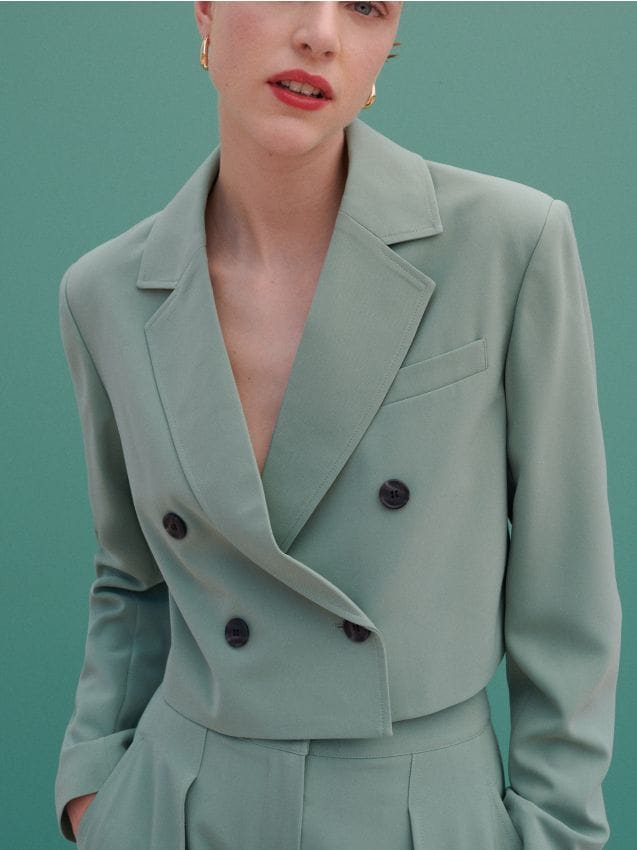 Mint green hot sale womens blazer