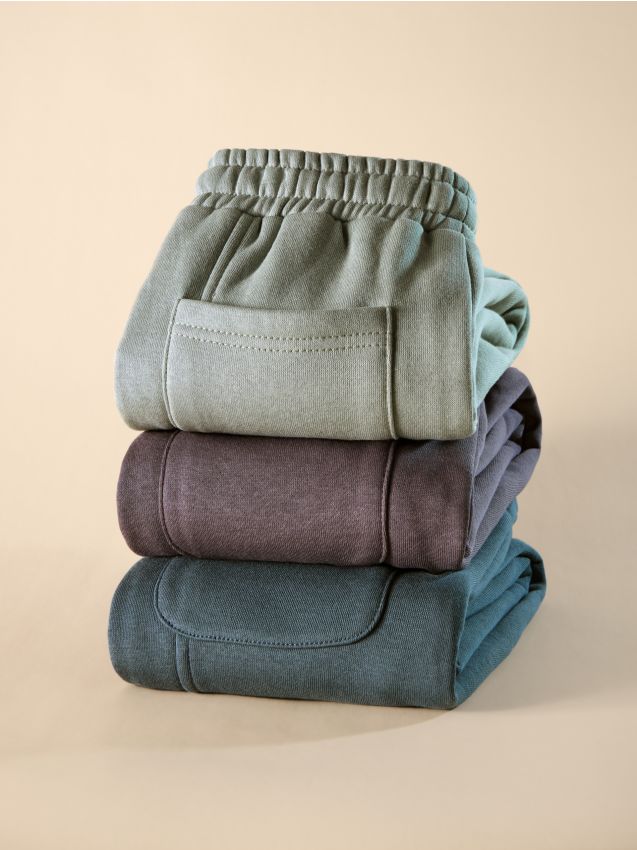 Reserved - Pantaloni jogger căptușiți - verde-deschis