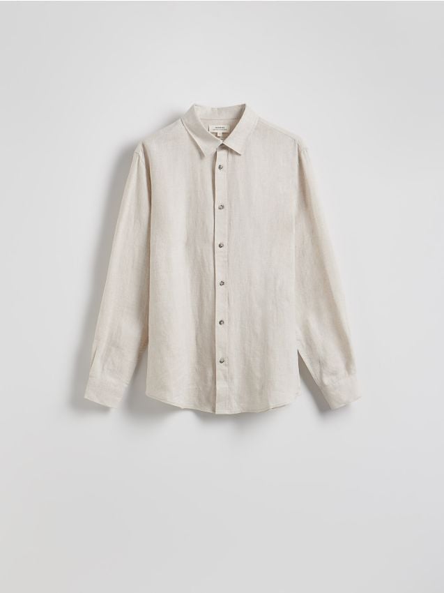 Regular fit linen shirt - RESERVED
