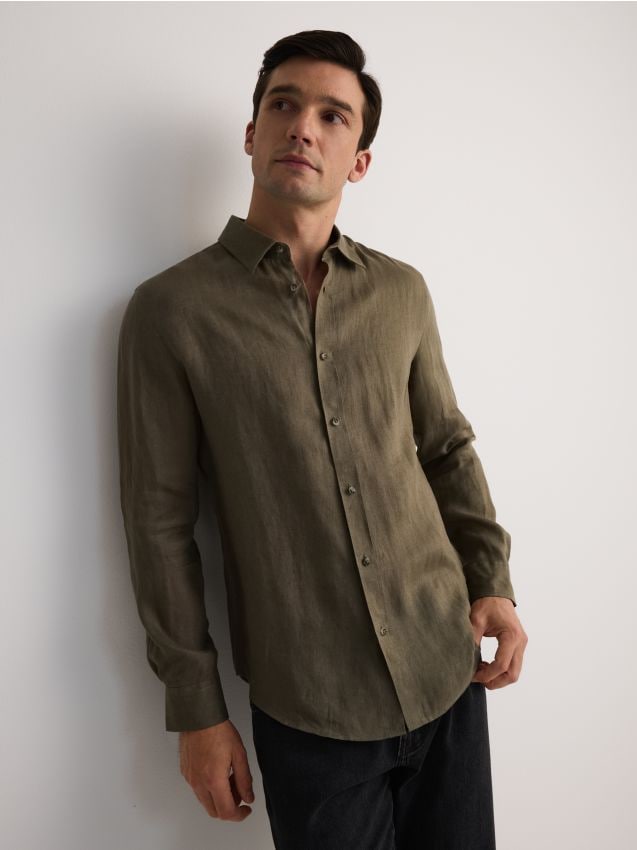 Chemise regular fit en lin - RESERVED