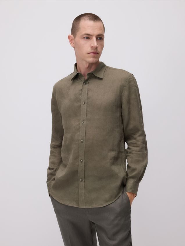 Chemise regular fit en lin - RESERVED