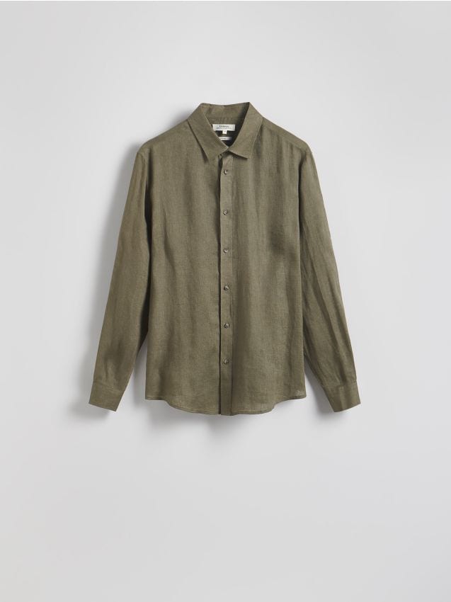 Regular fit linen shirt - RESERVED