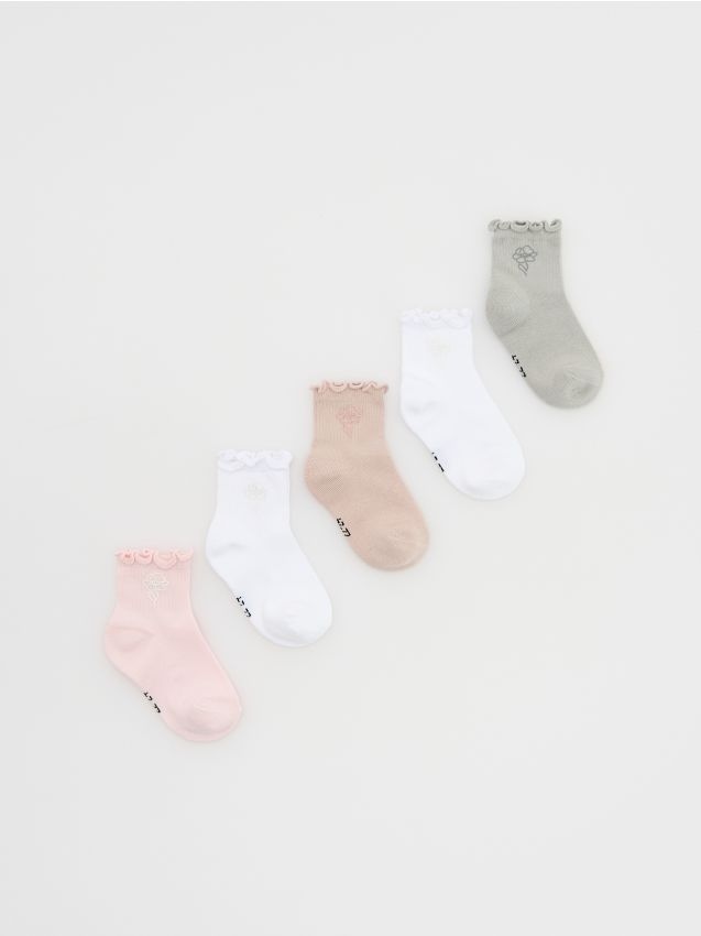 Reserved - set de 5 perechi de șosete cu aplicație - multicolor
