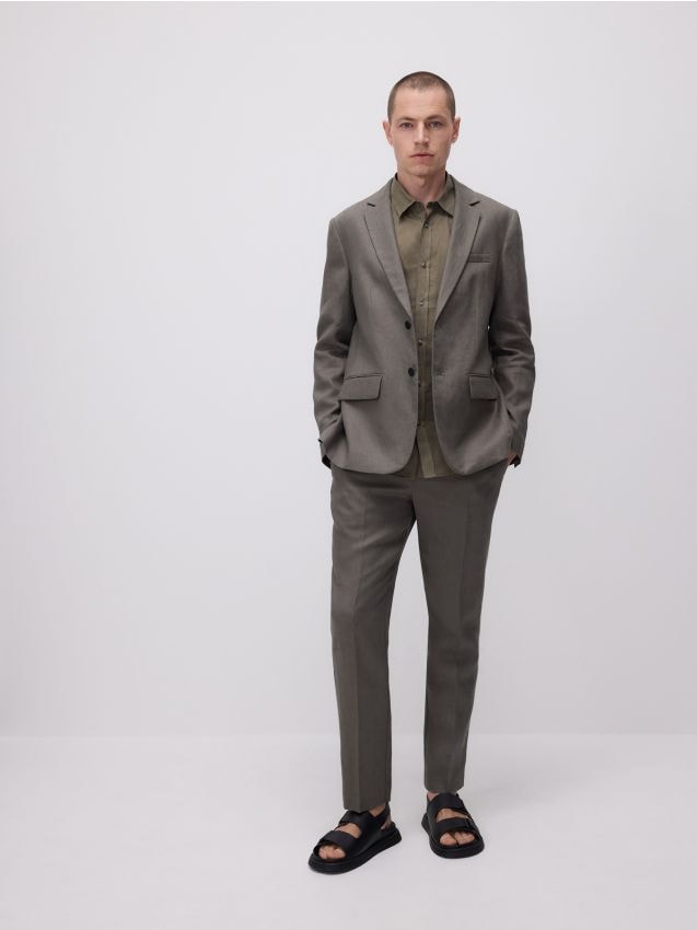 Regular fit linen pants - RESERVED