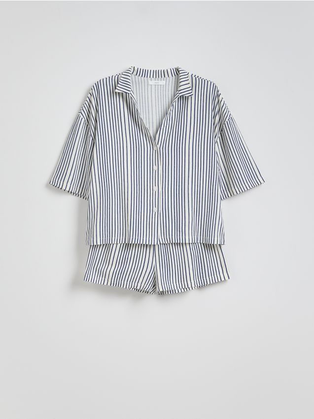 Two piece pyjama set with linen blend - RESERVED
