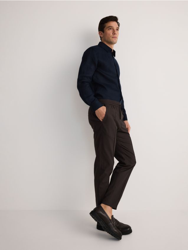Linen rich joggers - RESERVED