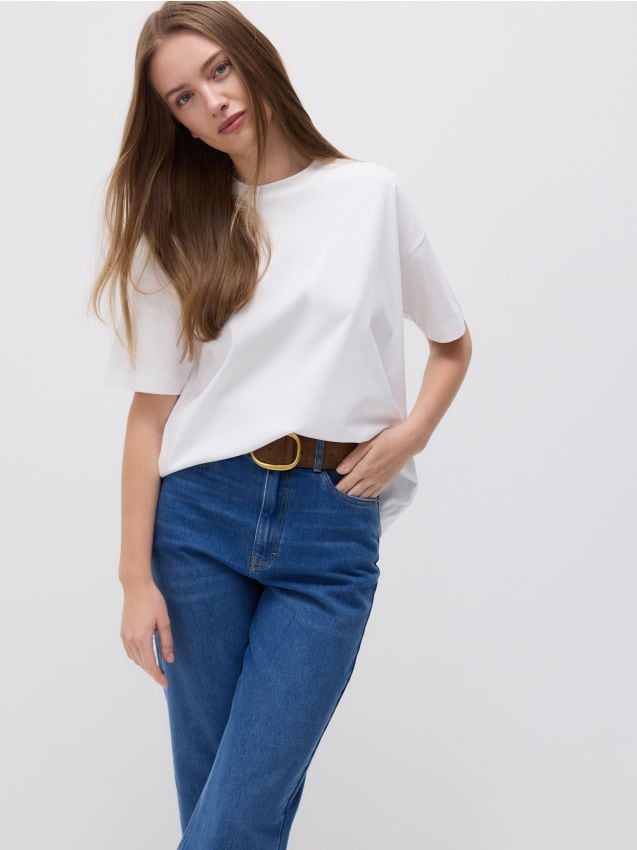 Oversized cotton rich T-shirt - RESERVED