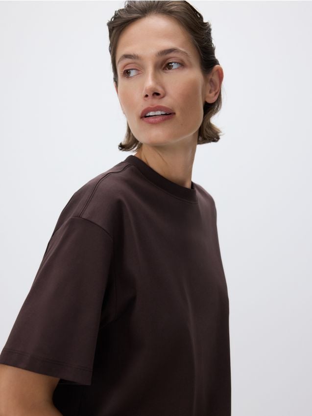 Oversized mercerised cotton blend T-shirt - RESERVED