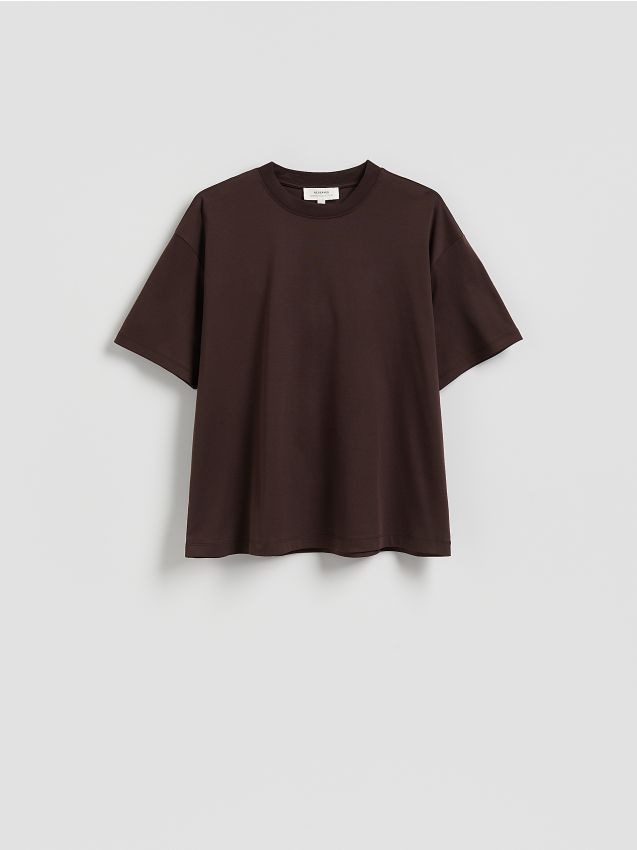 Oversized t-shirt i bomuldsrigt stof - RESERVED