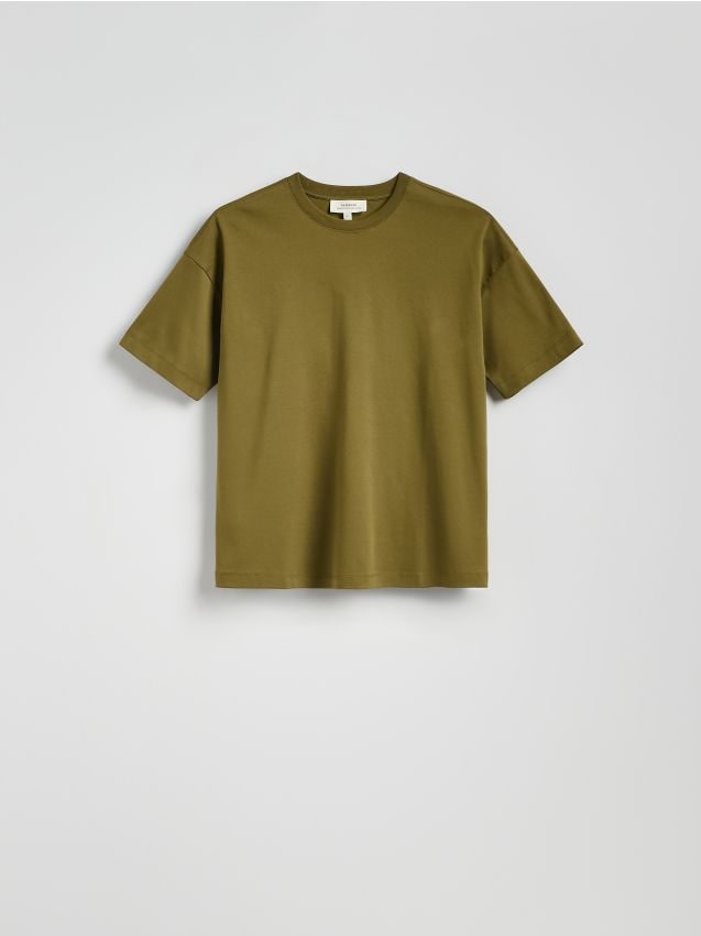 Reserved - Tricou regular din bumbac - verde-oliv