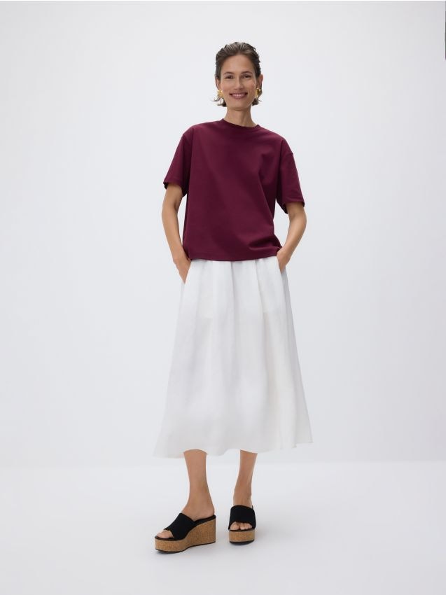 Oversized mercerised cotton blend T-shirt - RESERVED