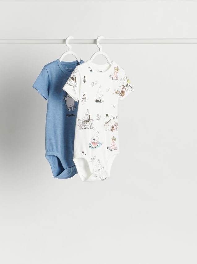 Reserved - Set 2 body-uri din bumbac Moomin - crem