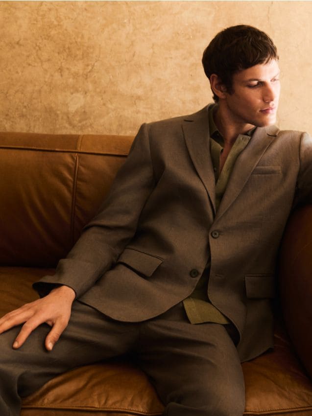 Blazer regular fit em linho - RESERVED