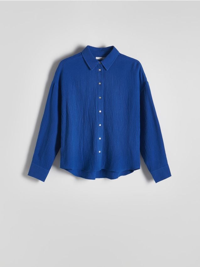 Camicia oversize in mussola di cotone - RESERVED