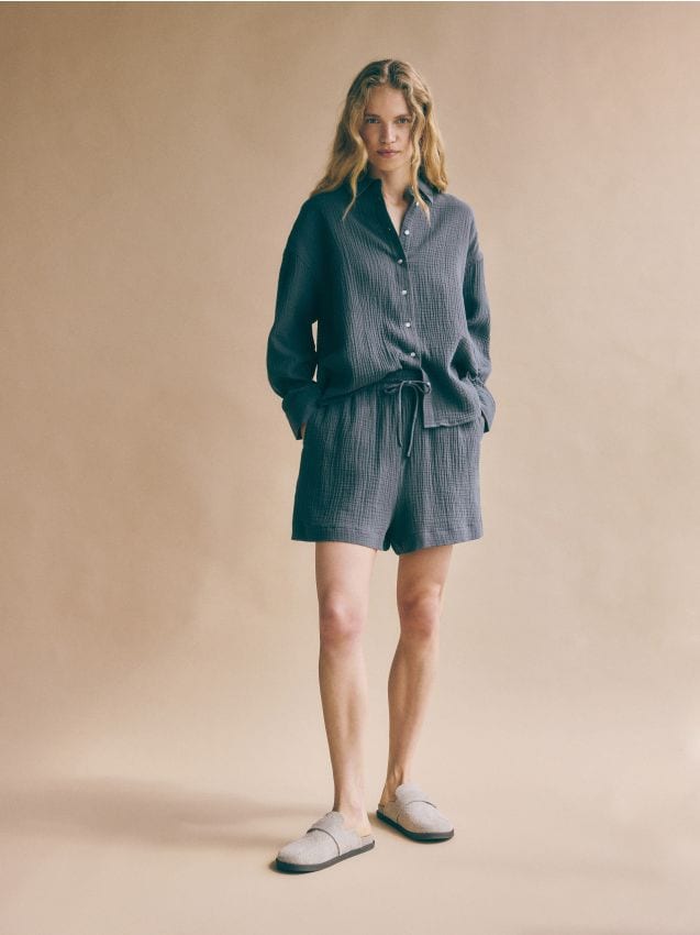 Oversized cotton muslin shirt - RESERVED