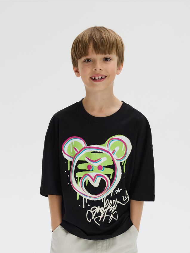 Reserved - Tricou cu imprimeu - negru