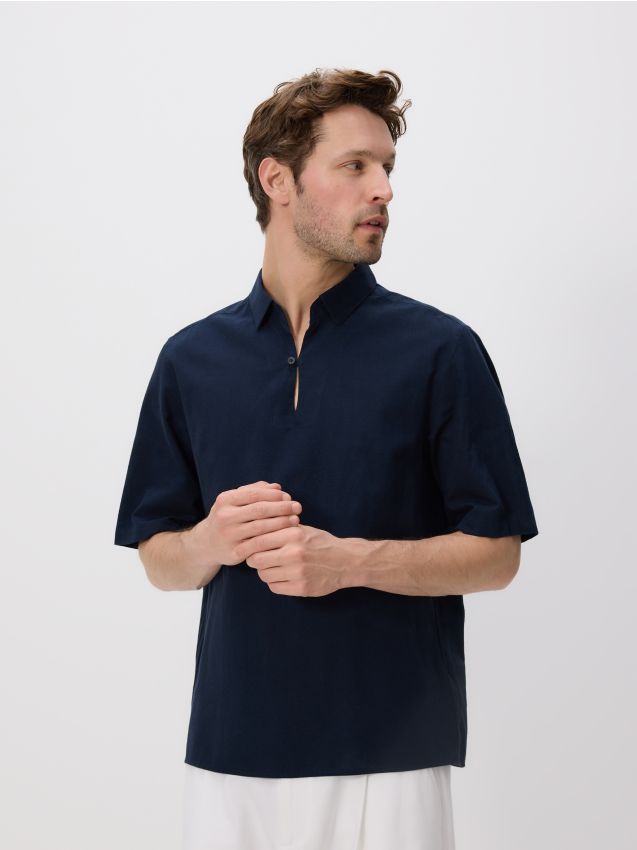 Reserved - MEN`S SHIRT - bleumarin Reserved - MEN`S SHIRT - bleumarin