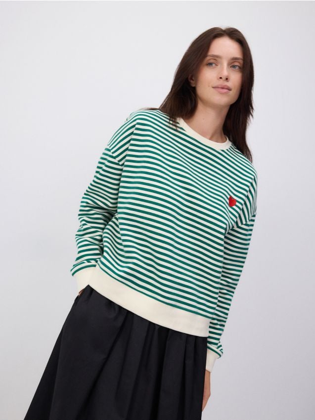 Stripe cotton sweatshirt - RESERVED