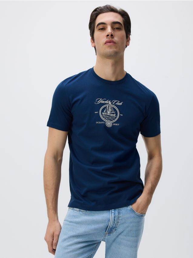 Reserved Reserved - Μερσεριζέ βαμβακερή μπλούζα regular fit